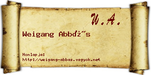 Weigang Abbás névjegykártya
